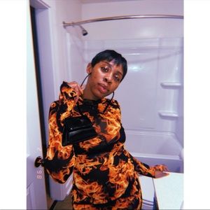 Dolls Kill fire mesh dress